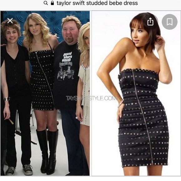 bebe | Dresses | Bebe Black Studded Dress Worn By Taylor Swift | Poshmark